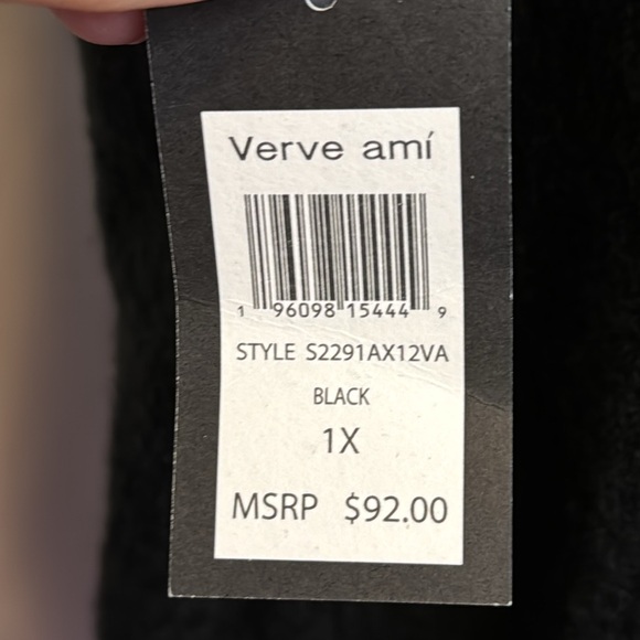 NWT Verve‎ Ami Black Long Hooded Sweater Vest in Size 1X - Picture 13 of 14